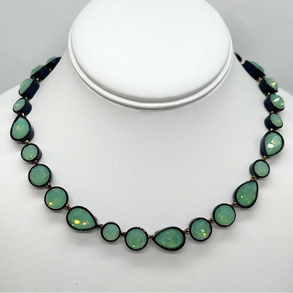 J. Crew Jewelry - J. Crew Green Sea Glass Navy Brulee Necklace